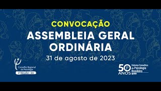 Assembleia Geral Ordinária 2023 do CRP03 [upl. by Auqenahs]