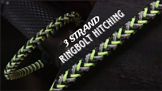 HOW TO MAKE 3 STRAND RINGBOLT HITCHING PARACORD BRACELET EASY PARACORD TUTORIAL DIY [upl. by Ylenaj]