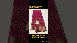 Exclusive pure crepe brocade mysore silk sareeSilk mark certified Thickness 140GSPrice 12650S [upl. by Hammer]