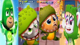 TALKING TOM GOLD RUN 1VS 2 Panda Run Dino Tom VS Dino Ginger Danni the Dino VS PJ Masks Power Heroes [upl. by Jonathon682]