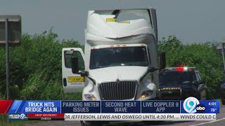 Another truck hits Onondaga Lake Parkway Bridge [upl. by Nylesaj]