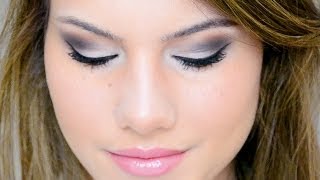 Silver Brown Smokey Eye Makeup Look with Lorac Pro Palette [upl. by Ailuy]