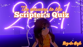 🎉Scripting Quiz Answers Scripter Quiz Royale High New Year’s Update [upl. by Terrilyn]