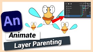 How to Parent Objects or Layers  Adobe Animate CC Tutorial [upl. by Akialam555]