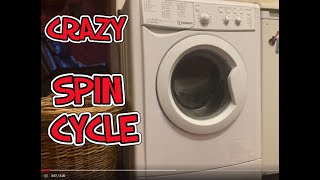 CRAZY SOUNDING INDESIT WASHING MACHINE ON FINAL SPIN CYCLE [upl. by Evelc]