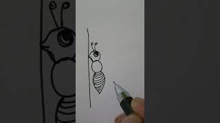 Easy Ant Drawing ❤️youtubeshorts drawing [upl. by Bannerman]