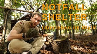 Notunterkunft im Wald bauen 🌲  SURVIVAL BASICS [upl. by Bullion]