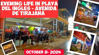 Gran Canaria🌴EVENING LIFE IN PLAYA DEL INGLES AVENIDA DE TIRAJANA  OCTOBER  2024 [upl. by Mylan]