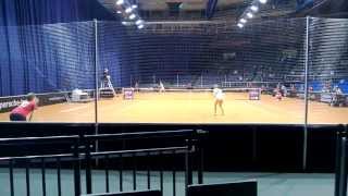 Carina Witthoeft service  return game vs Garbine Muguruza Blanco  Porsche Tennis Grand Prix 2013 [upl. by Viviane722]