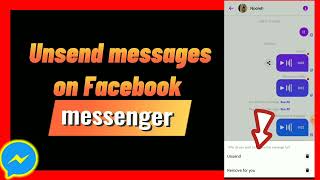 How to Unsend Messages on Facebook Messenger [upl. by Riordan]