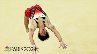 Daiki Hashimoto NAILS his floor routine in mens gymnastics team final  Paris Olympics  NBC Sports [upl. by Grosberg]