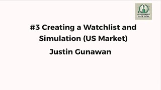 3 Creating a Watchlist and Simulation US Market [upl. by Hadria11]