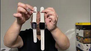 Apple Watch Series 7 Starlight 41mm VS 45mm Comparison Video [upl. by Kwasi755]