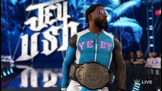 WWE 2K24 Jey Uso vs Xavier Woods Intercontinental Title Match Raw [upl. by Wilfreda215]