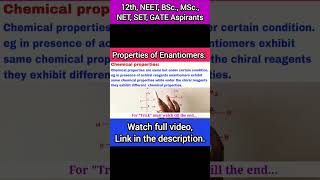 Properties of EnantiomersEnantiomers stereochemistry neet2023 physicswallah [upl. by Morocco]