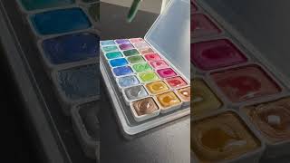 Unboxing Metallic Watercolours unboxing watercolor metallic art colour swatches calm paints [upl. by Nwahshar]