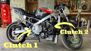 Diesel motorcycle build part 6 Adding a second clutch [upl. by Attelrac268]