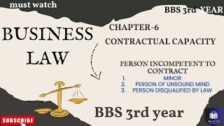 BBS 3rd year Business Law  Contractual Capacity  Capacities of parties  capacity to contract [upl. by Aliam]