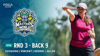 2024 PDGA Masters Disc Golf World Championships  FP40 R3B9  Scoggins Vincent Hendel Allen [upl. by Betti]