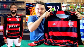 CAMISA DO FLAMENGO MANGA LONGA 20242025 I UNBOXING E DETALHES [upl. by Kerin155]