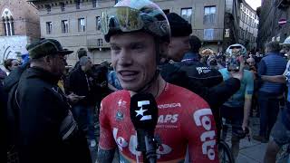 Lennert Van Eetvelt  Interview at the finish  Strade Bianche 2024 [upl. by Arenat]