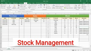 How to Maintain Stock in Microsoft Excel  Stock Maintain Software in Excel [upl. by Harmaning]