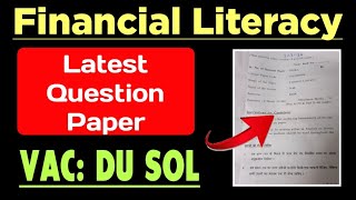 Financial Literacy Question Paper VAC DU SOL Ncweb  SOL Financial Literacy Exam Pattern Discussion [upl. by Anegue]