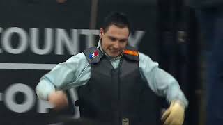 Cody Coverchuk rides Smoke Bomb for 86 points PBR [upl. by Gertrudis944]