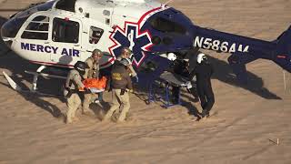 GLAMIS MEDEVAC EXTRACTION MOTOCROSS RIDER CRASHED AT THE GLAMIS SWING SET AND IS AIRLIFTED OUT [upl. by Garreth]