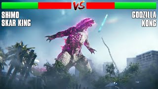 Godzilla amp Kong Vs Shimo amp Skar King Final Battle Scene 4K with Health Bar [upl. by Kuth]