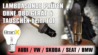 Lambdasonde Prüfen und wechseln ohne OBD Gerät AUDI BMW VW TDI [upl. by Hiltan456]