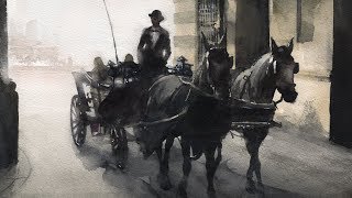 Watercolor  Speed painting  Vienna Cityscape 4  Timelapse [upl. by Squire]