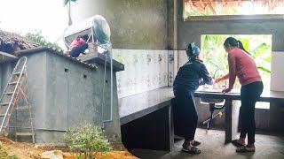 Build Kitchen Table Pour Concrete And Pave Flower Tiles  Help Lonely Old Lady Repair House [upl. by Solohcin]