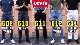 COMPLETE Guide To Levis SlimSkinnyTaper Fit Jeans  502 510 511 512 541 Comparison  Review [upl. by Neila]