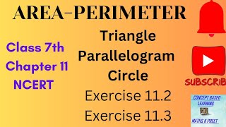 Class 7th  Chapter 11 Area and Perimeter  Circle  Exercise 112  Exercise 113  Maths k Preet [upl. by Katzir]