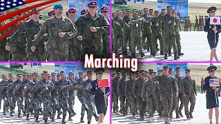 Parade Showcases Various Military Marching Styles from Different Countries [upl. by Htims621]