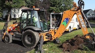 North America CASE 580 EV Electric Backhoe at Work [upl. by Arnoldo]