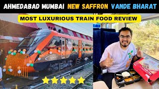 Brand New Saffron Ahmedabad Mumbai Vande Bharat Express Inaugural Journey with Food Review [upl. by Suivatco220]