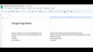 Come tradurre testo con Google Fogli Sheet [upl. by Hcahsem]