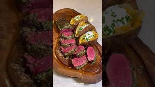 Parmesan Herb Crusted Beef Tenderloin Recipe  Over The Fire Cooking by Derek Wolf [upl. by Nevile63]