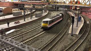 WCML Model Railway Davidson Parkway Brief Running Session Class 47 50 85 86 87 90 HST [upl. by Jovia337]