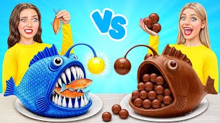 Real Food vs Chocolate Food Challenge  Funny Food Hacks by Choco DO [upl. by Darill614]