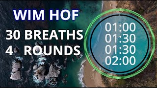 Wim Hof Guided Breathing Session  4 Rounds For Beginners No Talking [upl. by Lanni292]