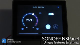 Sonoff NSPanel  Unique features and settings [upl. by Akinyt]