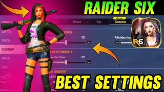 Raider Six Best Pro Player Settings  Best Settings In Raider Six  Raider Six Settings Details [upl. by Melodie]