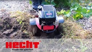 Hecht 755 Gartenfräse Motorhacke Bodenfräse KultivatorFräseHacke Benzin BampS [upl. by Nyraa]