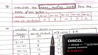 Statistics  Mean Median amp Mode for a grouped frequency data  Continuous series  Arya Anjum [upl. by Demetre]