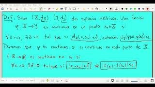 Funciones continuas y homeomorfismos entre espacios métricos [upl. by Dnomrej524]