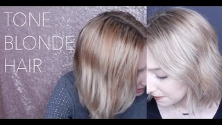 HOW TO TONE BLONDE HAIR BRASSY TO ASHY  ION DEMI PERMANENT [upl. by Doownyl]