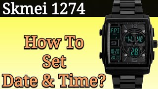 Skmei 1274 Watch Time Setting Instructions  How To Set Date amp Time [upl. by Ttelrats]